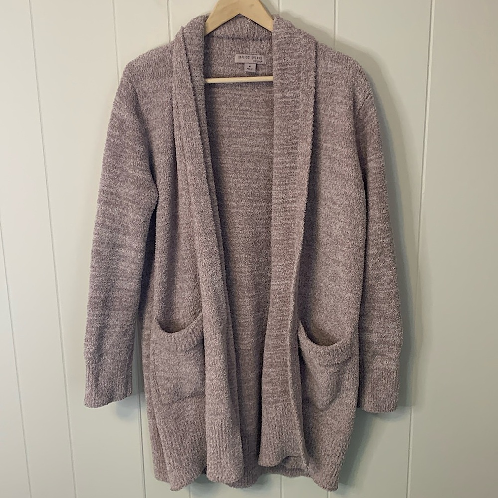 Barefoot Dreams CozyChic Heather Pink Cali Cardi Size Medium - Picture 2 of 7